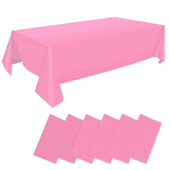 KIMHY Table Cloth Rectangle Table, 6 Packs Plastic Table Cloth Disposable, 54" X 108" Table Cover Waterproof & Oil Resistant, Rectangle Tablecloth for Parties, Halloween, Christmas, Home Decro