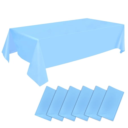 KIMHY Table Cloth Rectangle Table, 6 Packs Plastic Table Cloth Disposable, 54" X 108" Table Cover Waterproof & Oil Resistant, Rectangle Tablecloth for Parties, Halloween, Christmas, Home Decro
