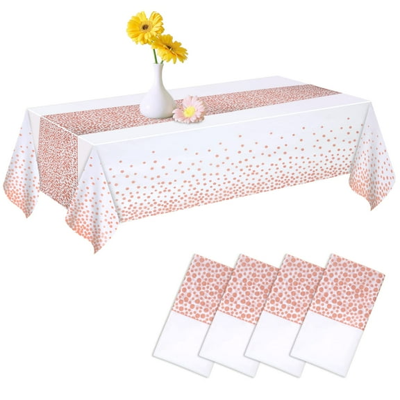 KIMHY Table Cloth Rectangle Table, 6 Packs Plastic Table Cloth Disposable, 54" X 108" Table Cover Waterproof & Oil Resistant, Rectangle Tablecloth for Parties, Halloween, Christmas, Home Decro