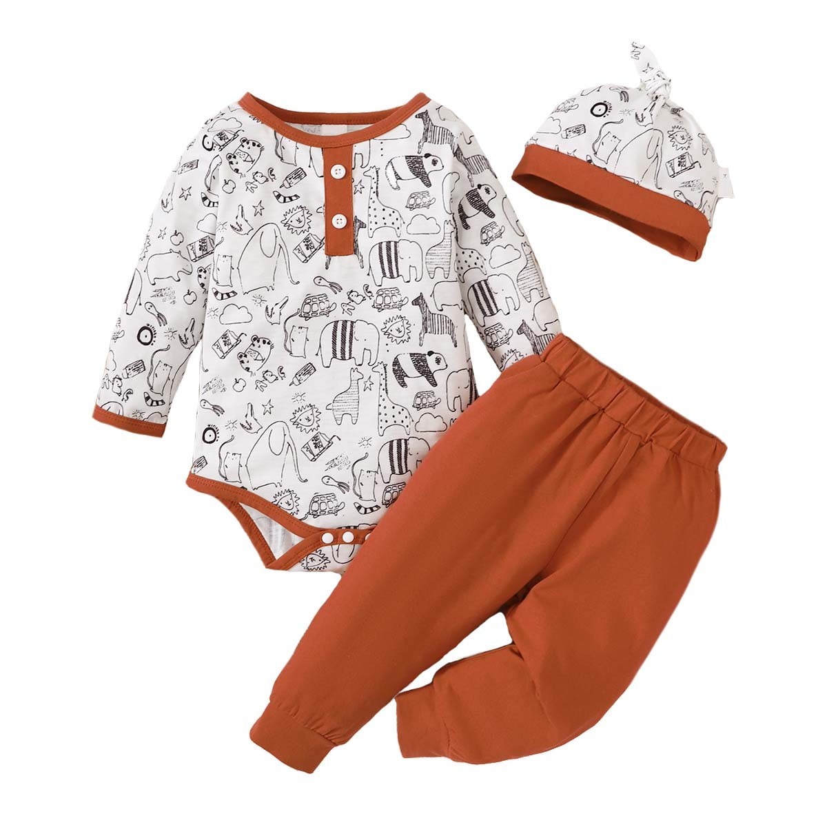 KIMI BEAR Baby Boys Outfits 9 Months Newborn Boy Fall Winter Outfits 12