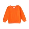 thumbnail image 1 of KIMI BEAR Kids Girls Sweatshirt 4T Kids Girls Fall Winter Sweatshirt 5T Kids Girls Casual Sylish Long Sleeve Solid Color Round Neck Sweatshirt Orange, 1 of 6