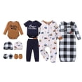 thumbnail image 1 of KIMI BEAR Newborn Baby Boy Layette Set 3-6 Months Shower Gift Essential Clothes 4 Packs Rompers Pants Sleeper Gown with Hats Mittens Outfits Set Essentials Clothing Multicolor, 1 of 9