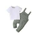 thumbnail image 1 of KIMI BEAR Newborn Boys Pants Set 6 Months Newborn Boy Spring Summer Outfits 9 Months Pure Color Short Sleeve T-shirt + Lion Prints Suspender Pants 2PCS Set Multi-color, 1 of 8