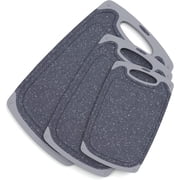 KIMIUP Kitchen Cutting Board (Set of 3),Professional Chopping Boards Sets,Dishwasher Safe Cutting Boards With Juice Grooves & Carrying Handle & No BPAgrey board
