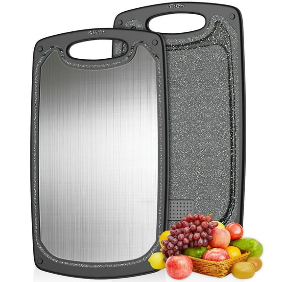 KIMIUP Plastic Chopping Board,Professional Kitchen Cutting Board,Dishwasher Safe Cutting Boards With Juice Grooves & Carrying Handle & No BPA