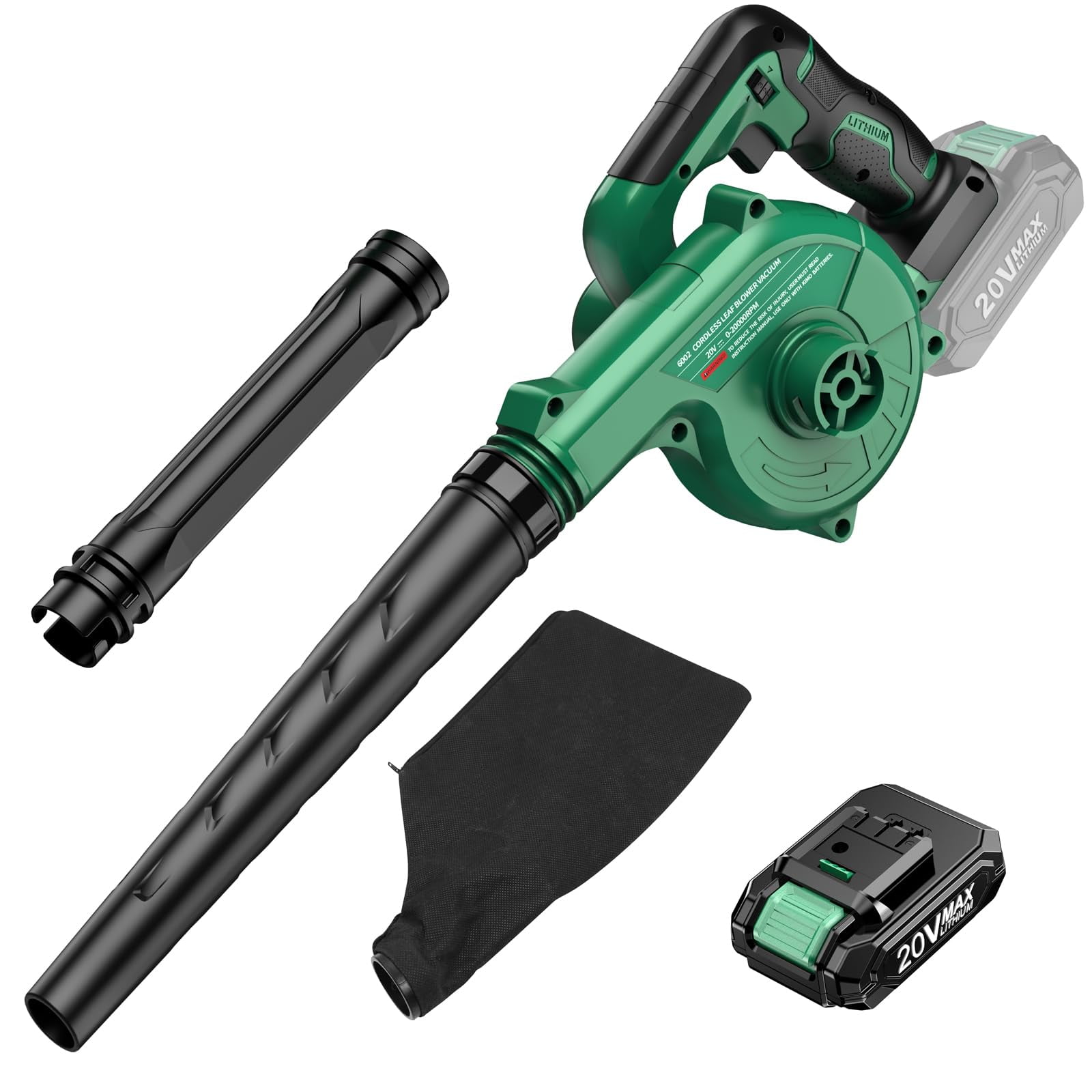 KIMO Cordless Leaf Blower with Battery & Charger, 2in1 Mini Leaf