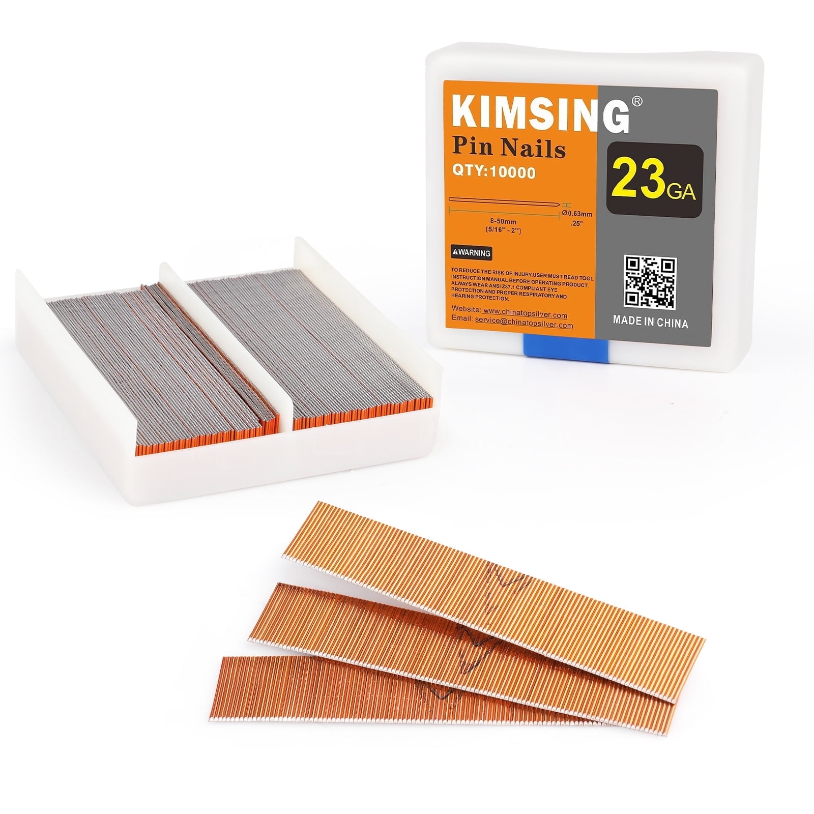 KIMSING P612 Pin Nails for Nailer 23 Gauge Length 12mm 10000pcs/box ...