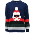 thumbnail image 1 of KIMU Boys' 2-18 Long Sleeve Knit Pullover Christmas Sweater Crewneck Holiday Sweater Shirt (Santa Stripe), 1 of 5
