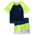 thumbnail image 1 of KIMU Surf Boys' Rash Guard Set - 2 Piece UPF 50+ Short Sleeve Swim Shirt and Swim Trunks (12 Months-12), 1 of 5