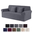 thumbnail image 1 of KINCAM 3-Seater Sofa Slipcover, Stretch Couch Cover with 2 Pillow Cover, Machine Washable Furniture Protector, Dark Gray, 1 of 7