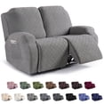 thumbnail image 1 of KINCAM Loveseat Recliner Cover 2-Pieces,Stretch Reclining Couch Cover with Pockets Daily Furniture Protection,Light Gray, 1 of 8