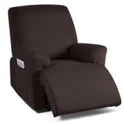 RUAOZZ Recliner Chair Slipcovers with Pockets, Stretch Recliner Sofa Cover Furniture Armchair Slipcovers, Coffee