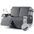 thumbnail image 1 of KINCAM Waterproof Recliner Sofa Cover for 2 Seater , Non-Slip Washable Furniture Protector with Storage Pocket, Drak Gray, 1 of 9