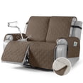 thumbnail image 1 of KINCAM Waterproof Recliner Sofa Cover for 2 Seater , Non-Slip Washable Furniture Protector with Storage Pocket, Brown, 1 of 8