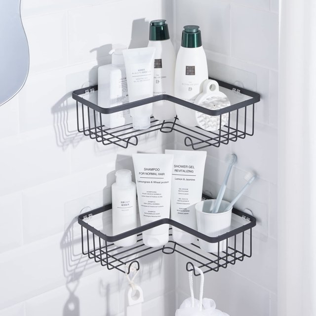 KINCMAX Corner Shower Caddy, Rustproof SUS304 Stainless Steel, Adhesive