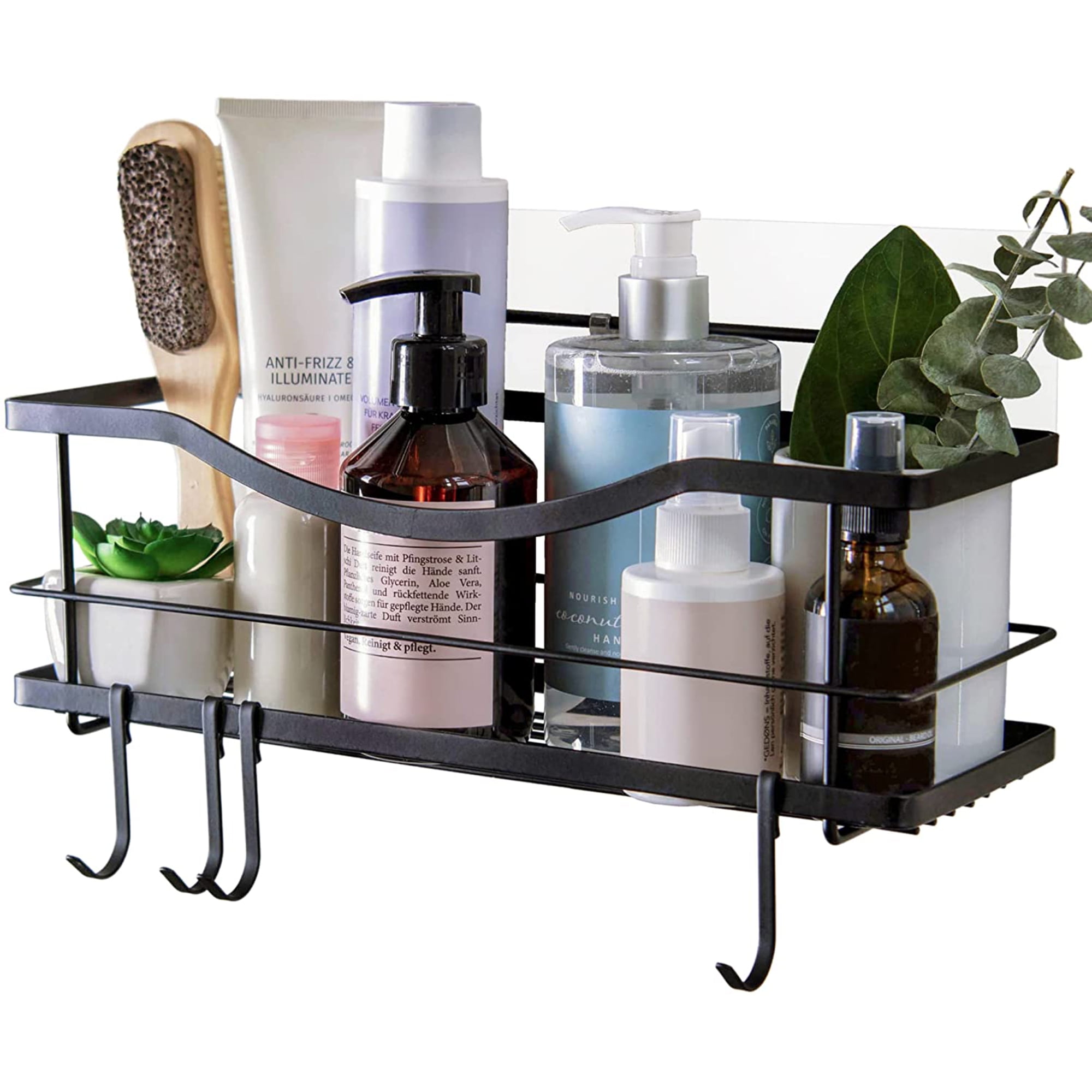 KINCMAX Shower Caddy Basket Shelf with Hooks Organize