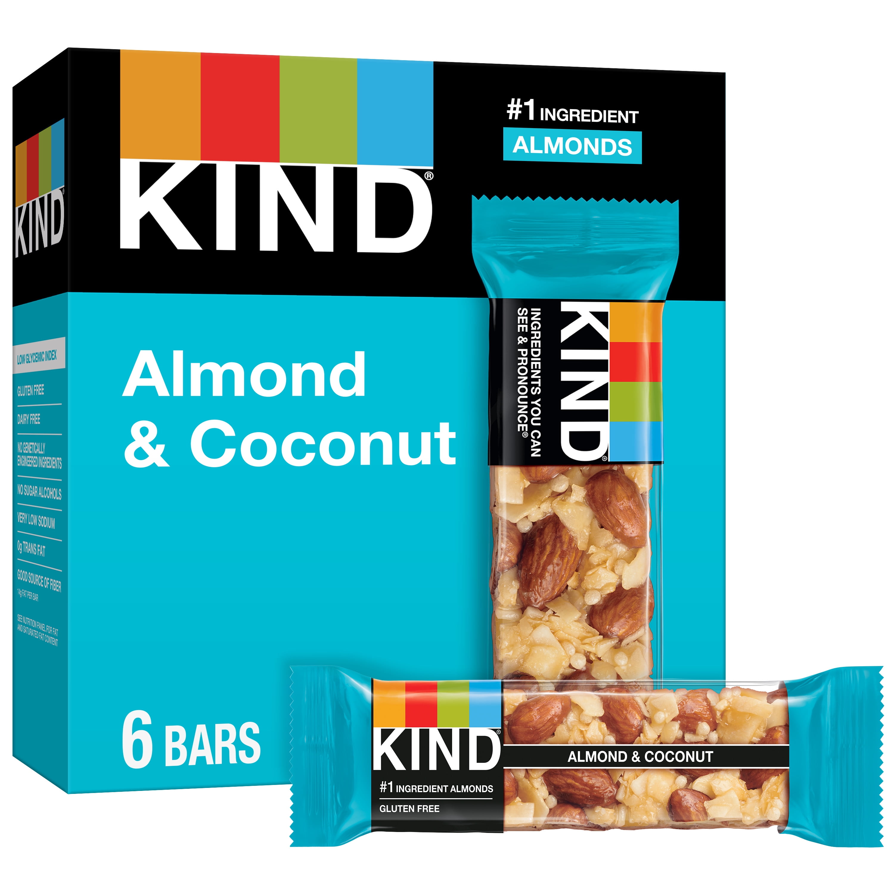 KIND Bars, Almond & Coconut, Gluten free, 1.4 oz, 6 Snack Bars