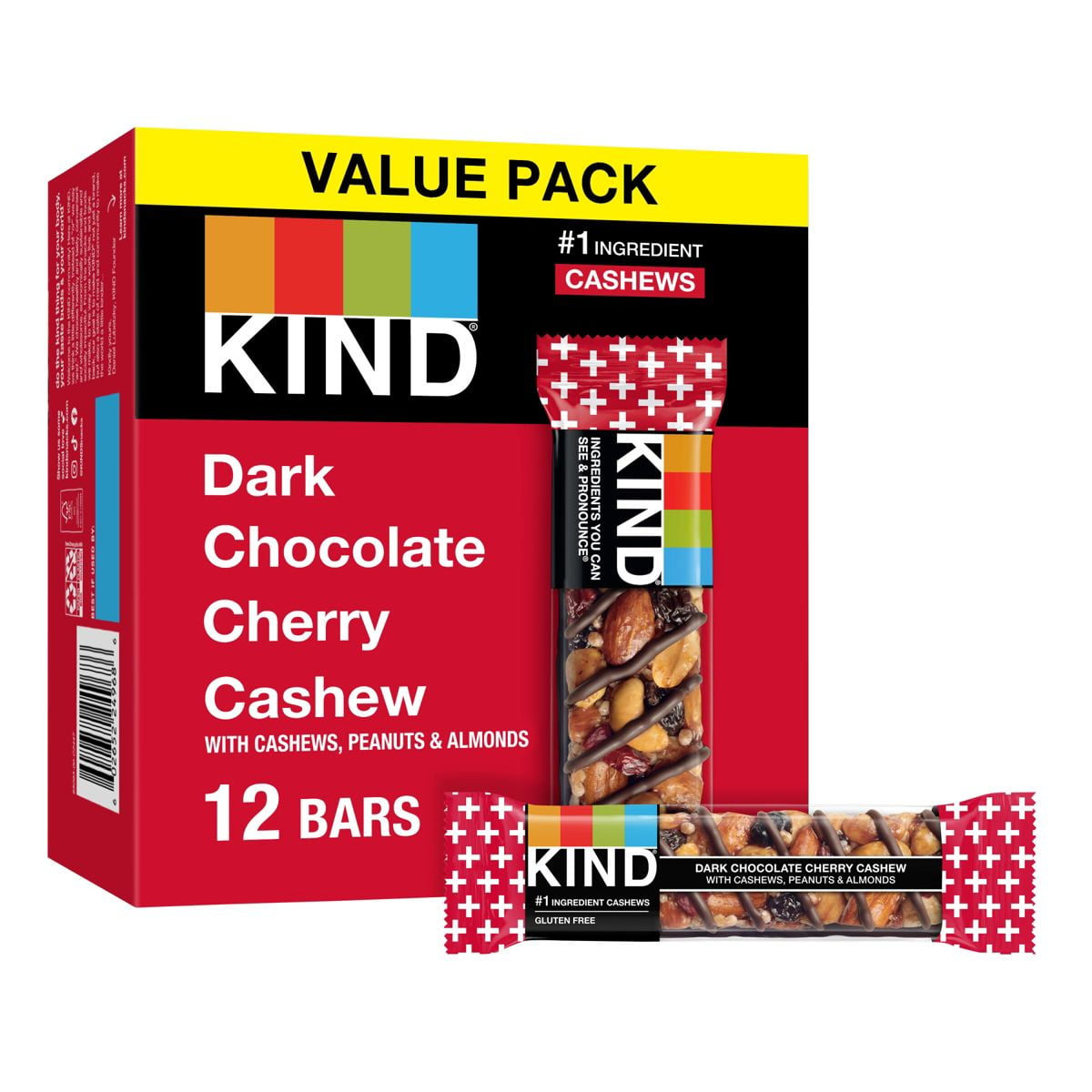 KIND Bars Dark Cherry Cashew Gluten Free Snacks - 12ct - Pack of 2