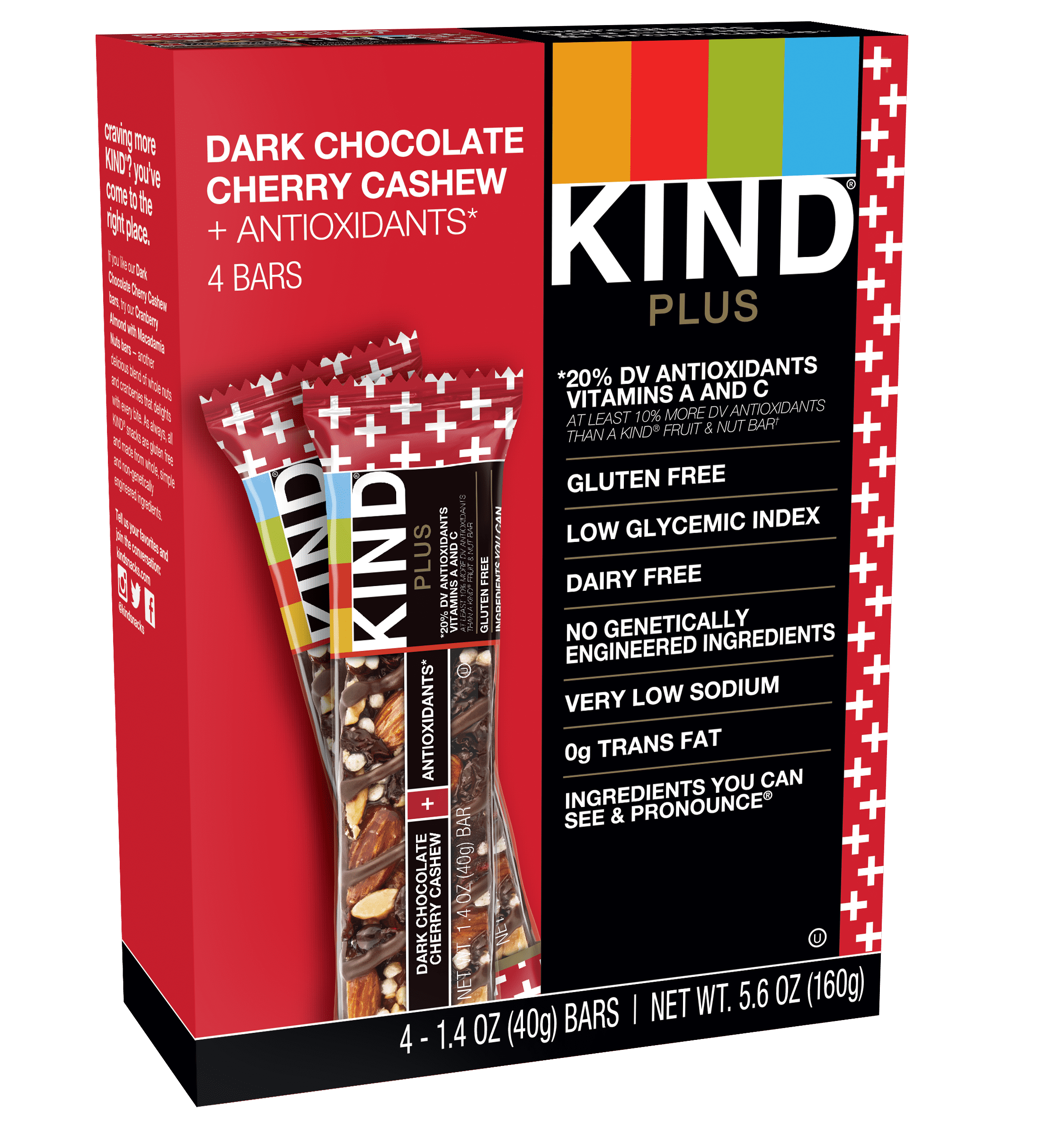 Kind Dark Chocolate Cherry Cashew + Antioxidants Bar (12x1.4 Oz)