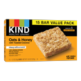 thumbnail image 1 of KIND Bars, Oats & Honey Healthy Grain Bars, Gluten free, 1.2 oz, 15 Snack Bars - 2 Pack, 1 of 3