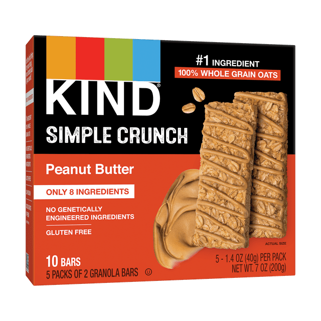 KIND Bars, Simple Crunch Peanut Butter Bars, Gluten free, 1.4 oz, 10