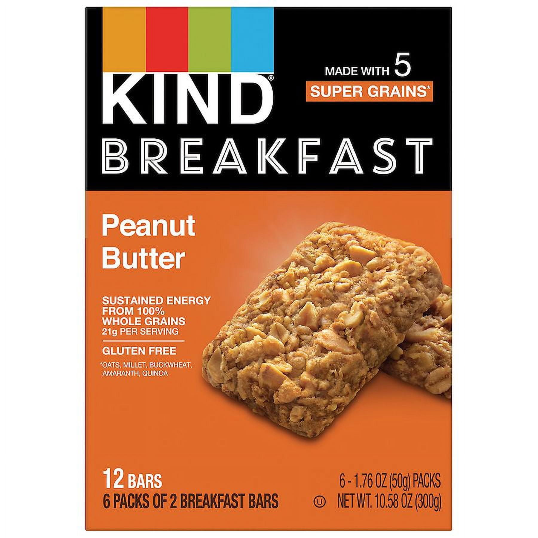 KIND Breakfast Bars, Peanut Butter 10.58 oz - Walmart.com