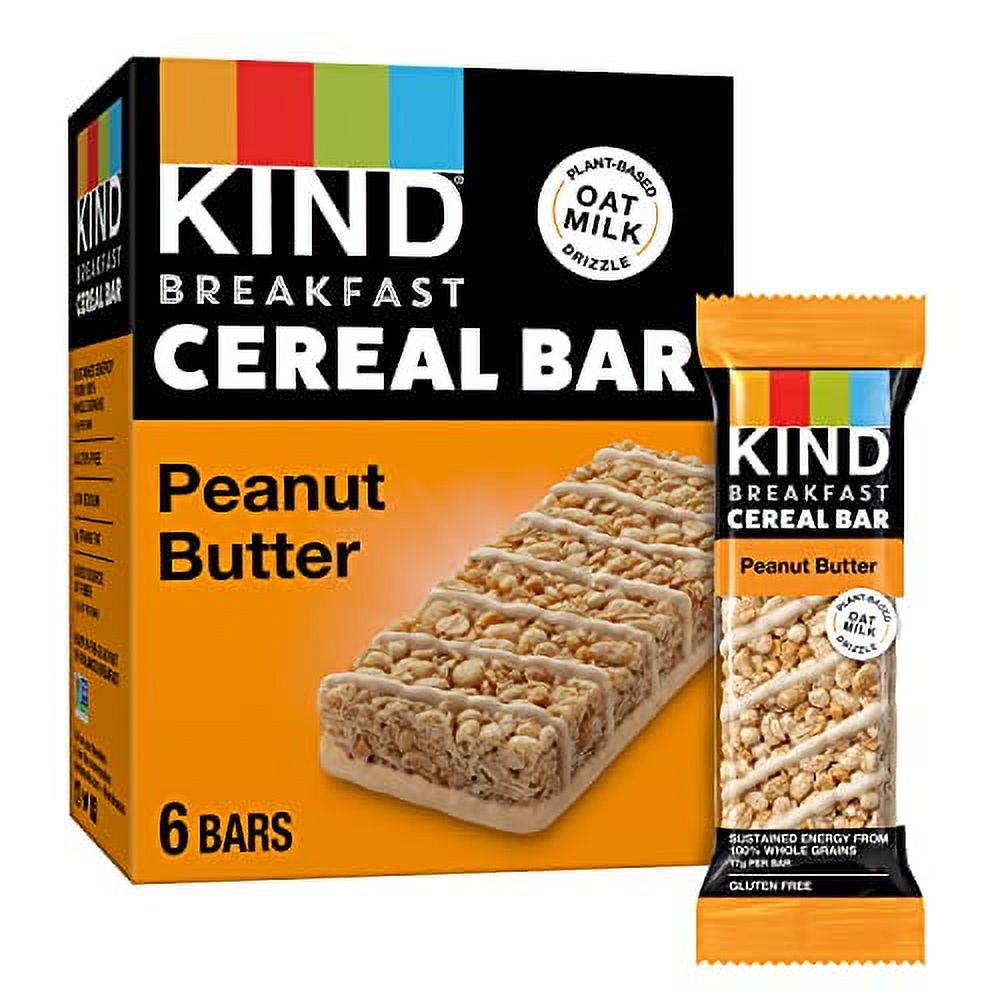 KIND Breakfast Cereal Bars, Gluten Free Snacks, Peanut Butter, 9.3oz