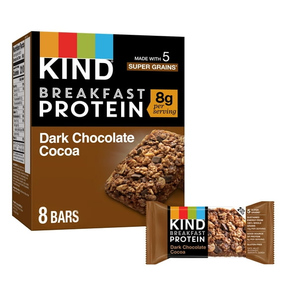 KIND Breakfast Protein Bars, Dark Chocolate Cocoa, 1.76 oz, 4 Count