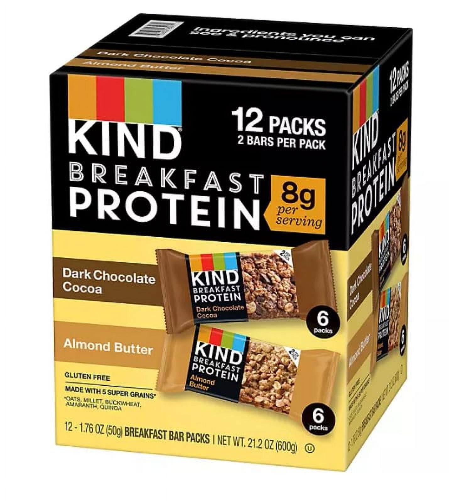 KIND Breakfast Protein Dark Chocolate Cocoa And Almond Butter (12 Pk