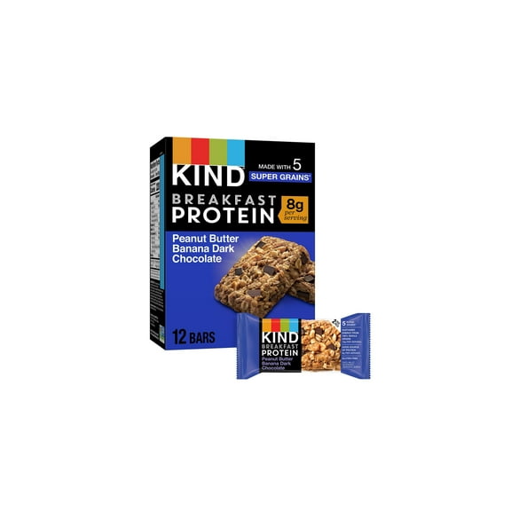 KIND Breakfast Protein, Peanut Butter Banana Dark Chocolate, 6 Count (Pack of 4)