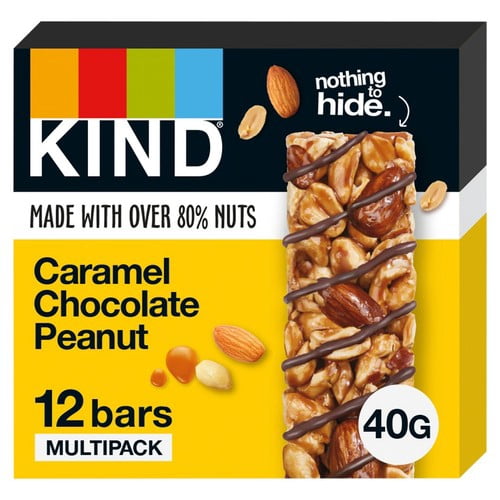 KIND Caramel Chocolate Peanut 12 Bar Pack 12 x 40g, British Import (Pack of 3)