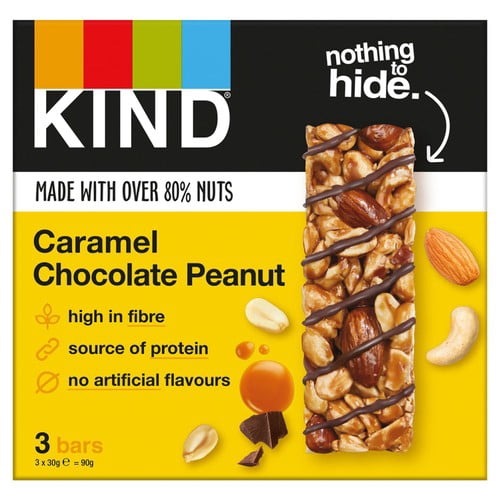 KIND Caramel Chocolate Peanut Multipack 3 x 30g, British Import (Pack of 3)