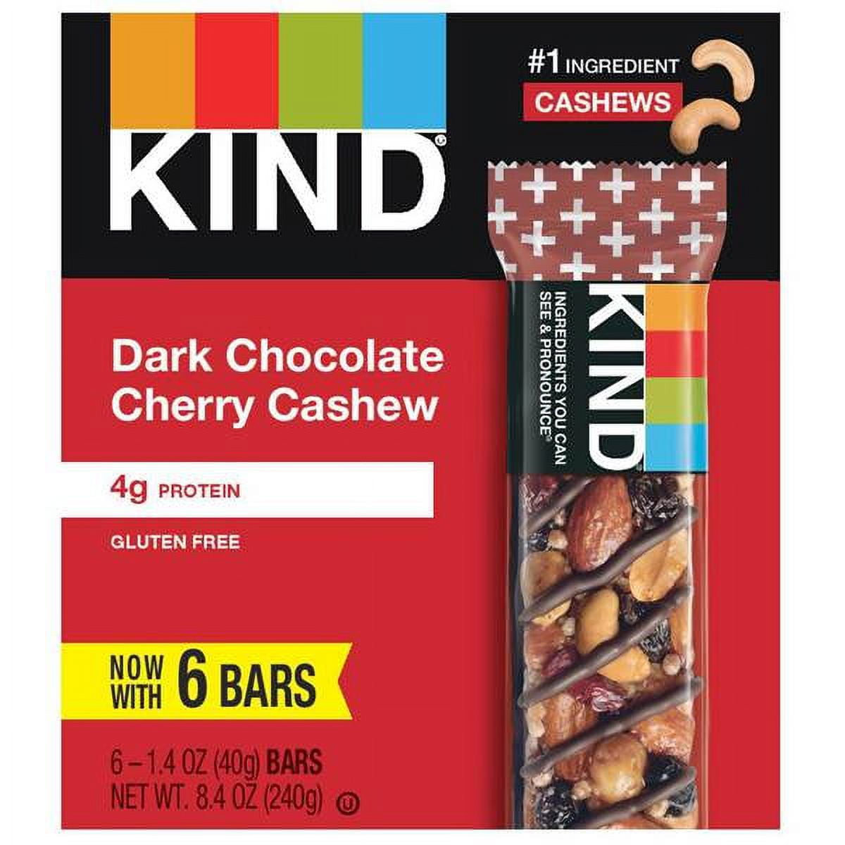 KIND Dark Chocolate Cherry Cashew Bars (Pack of 8)