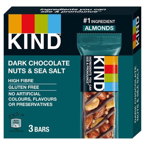 KIND Dark Chocolate Nuts & Sea Salt Snack Bars Multipack 3 x 30g, British Import (Pack of 3)