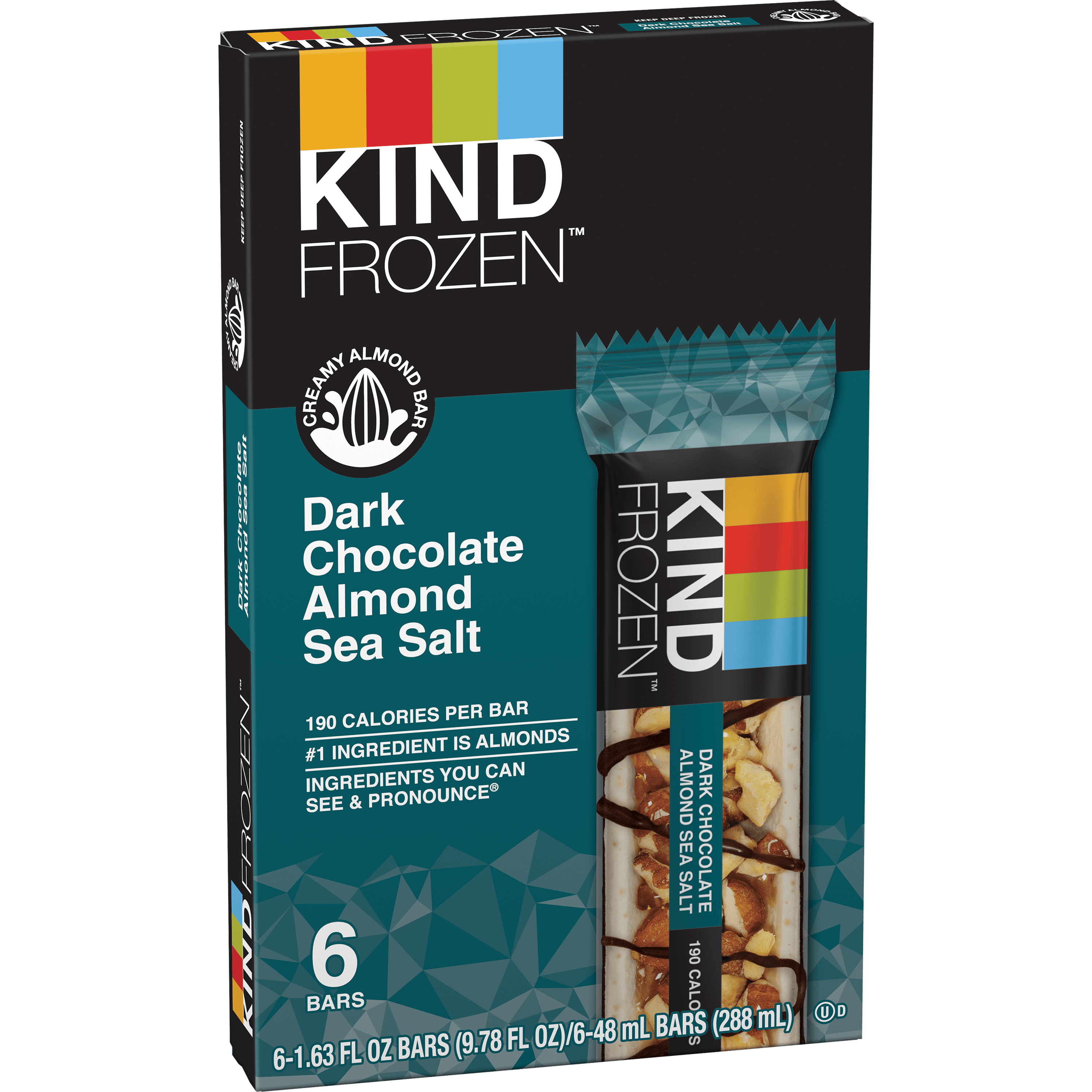 KIND FROZEN Dark Chocolate Almond Sea Salt Bars 6 Count Box - image 1 of 5