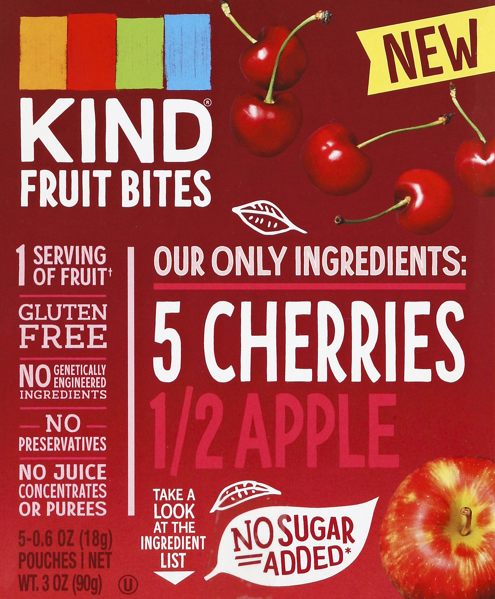 KIND Fruit Bites, Cherry Apple Fruit Bites, 5 Count, Gluten Free, No