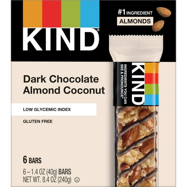 KIND Fruit & Nut Bars Dark Chocolate Almond Coconut -- 12 Bars
