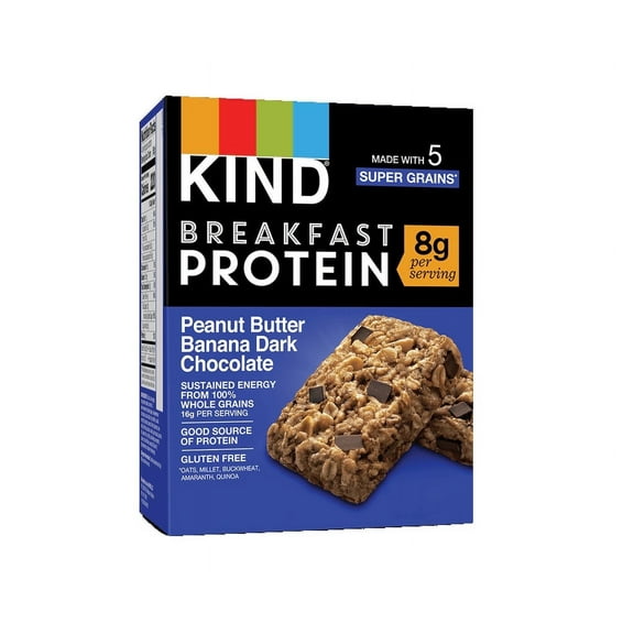 KIND Gluten Free Breakfast Protein Bars Peanut Butter Banana Dark Chocolate Pack of 3