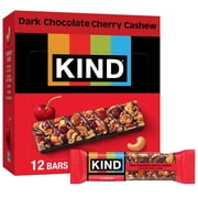 KIND Gluten Free Dark Chocolate Cherry Cashew Snack Bars, 1.4 oz, 12 Count Box