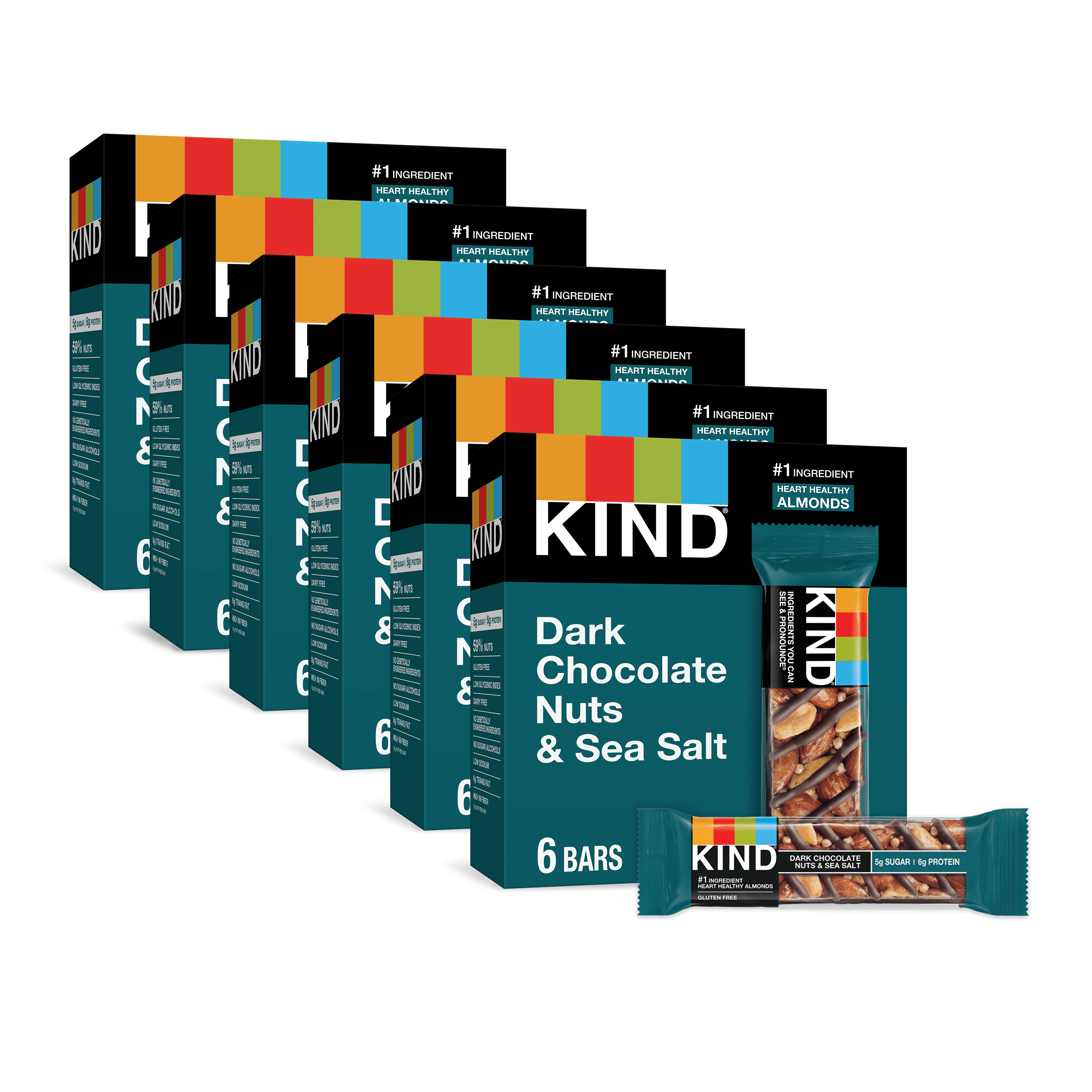 KIND Salted Caramel Dark Chocolate Nut Bars - 36 Count, Healthy Snacks With 6g Protein