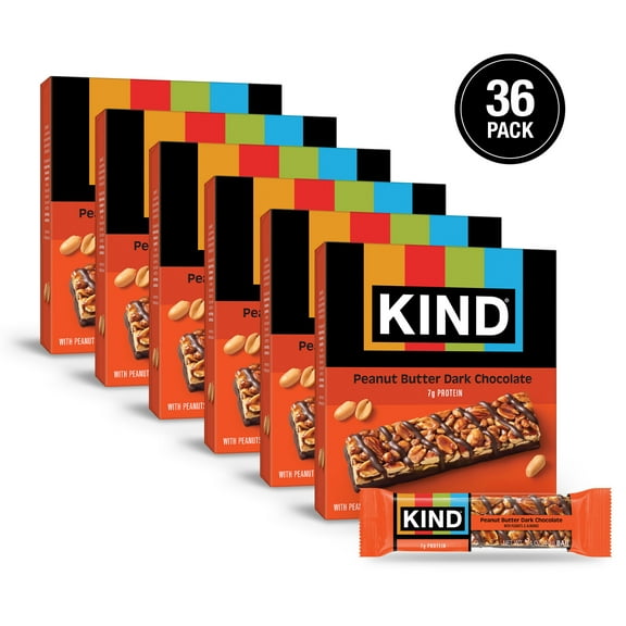 (6 pack) KIND Gluten Free Peanut Butter Dark Chocolate Snack Bars, 1.4 oz, 6 Count