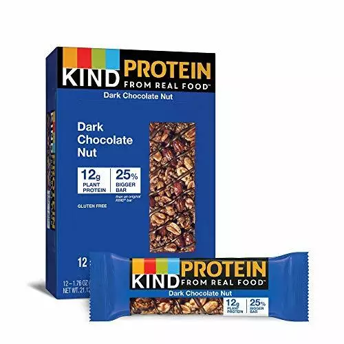 KIND Gluten Free Plant Protein Bars Double Dark Chocolate Nut 12 Bars