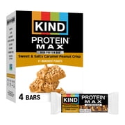 KIND, Gluten Free, Protein MAX Sweet & Salty Caramel Peanut 20 gram Protein Bars 4 Count Cardboard Box