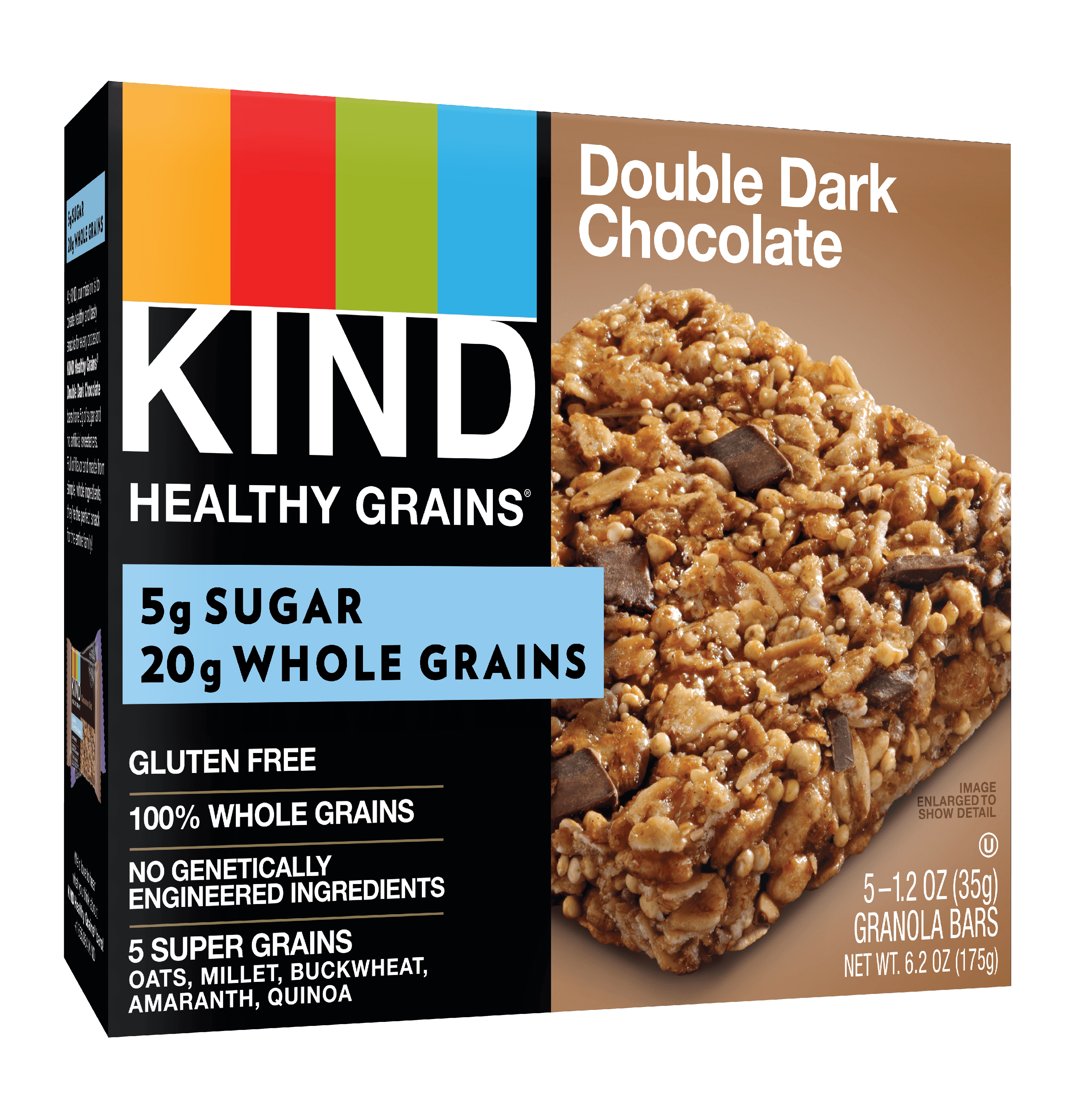 KIND Healthy Grain Bars, Double Dark Chocolate Granola Bars, Gluten Free, 1.2 oz, 5 Snack Bars per box (6 Pack)