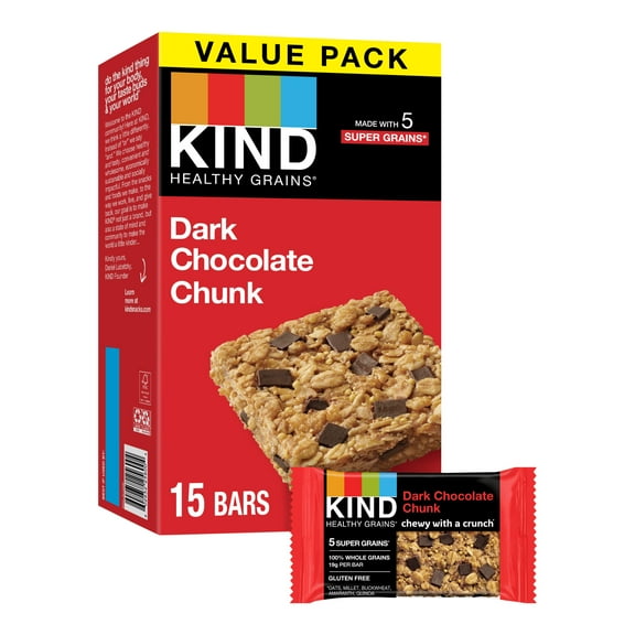 KIND Healthy Grains Bars, Dark Chocolate Chunk, 15 Ct per box