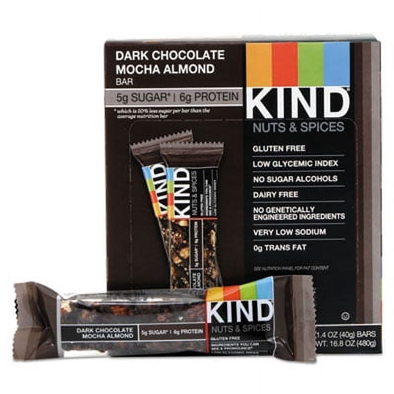 KIND-KIND Nuts and Spices Bar, Dark Chocolate Mocha Almond, 1.4 oz Bar, 12/Box (18554)