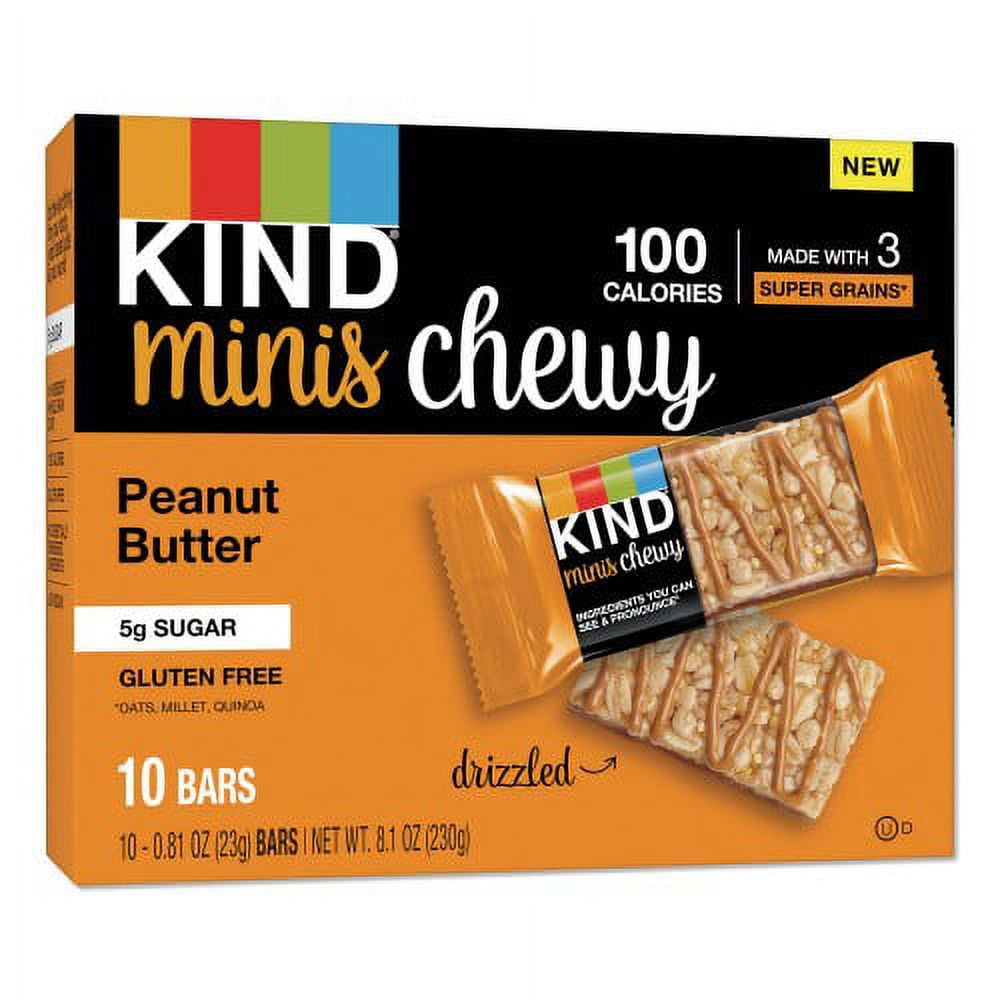 KIND Minis Chewy, Peanut Butter, 0.81 oz 10/Pack (27895)