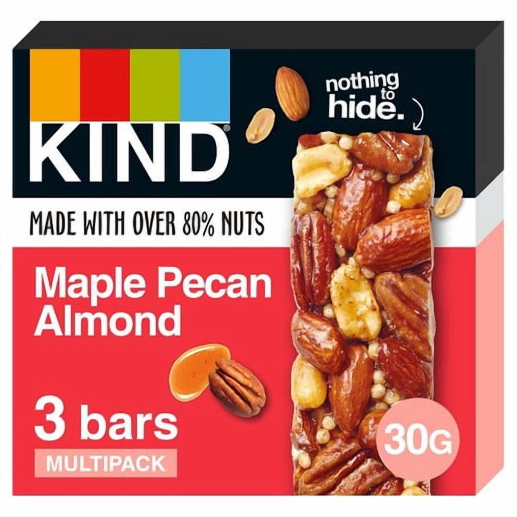 KIND Maple Pecan Almond Snack Bars Multipack 3 x 30g, British Import (Pack of 3)