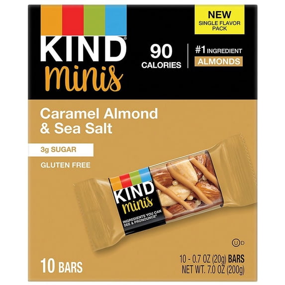 KIND Minis Bar Caramel Almond Sea Salt 0.7 oz x 10 pack Pack of 2