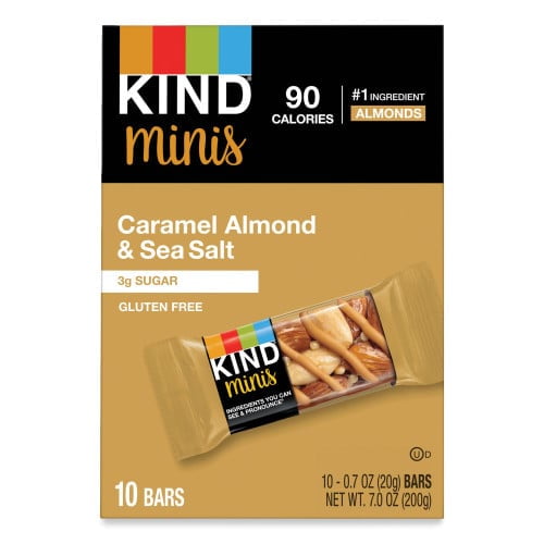 KIND Minis, Caramel Almond Nuts/Sea Salt, 0.7 oz, 10/Pack, Each